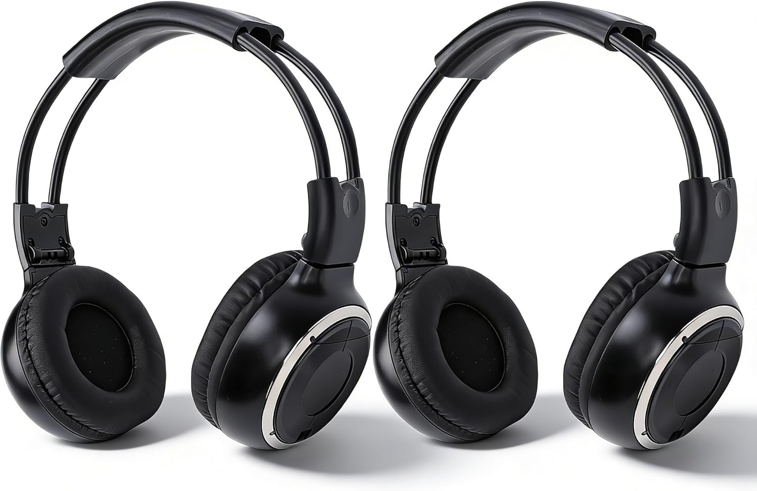 Bewinner 2 Pack Wireless Car Headphones, Dual Channel IR Wireless Headphones for Vehicle Universal Rear Entertainment System, Compatible with Suburban Tahoe Town and Country Pacifica Yukon