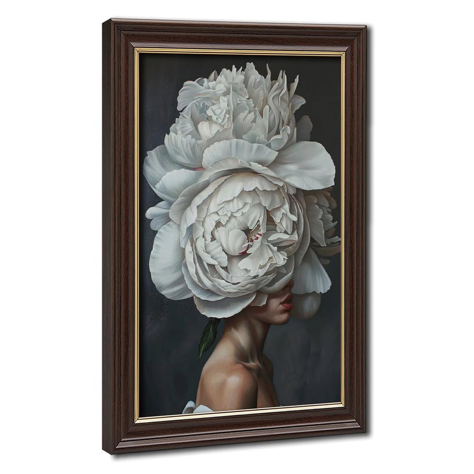 Bareronor Floral Woman Portrait (2) Canvas Poster Bedroom Decor Landscape Office Room Decor Gift 12" L X 18" W