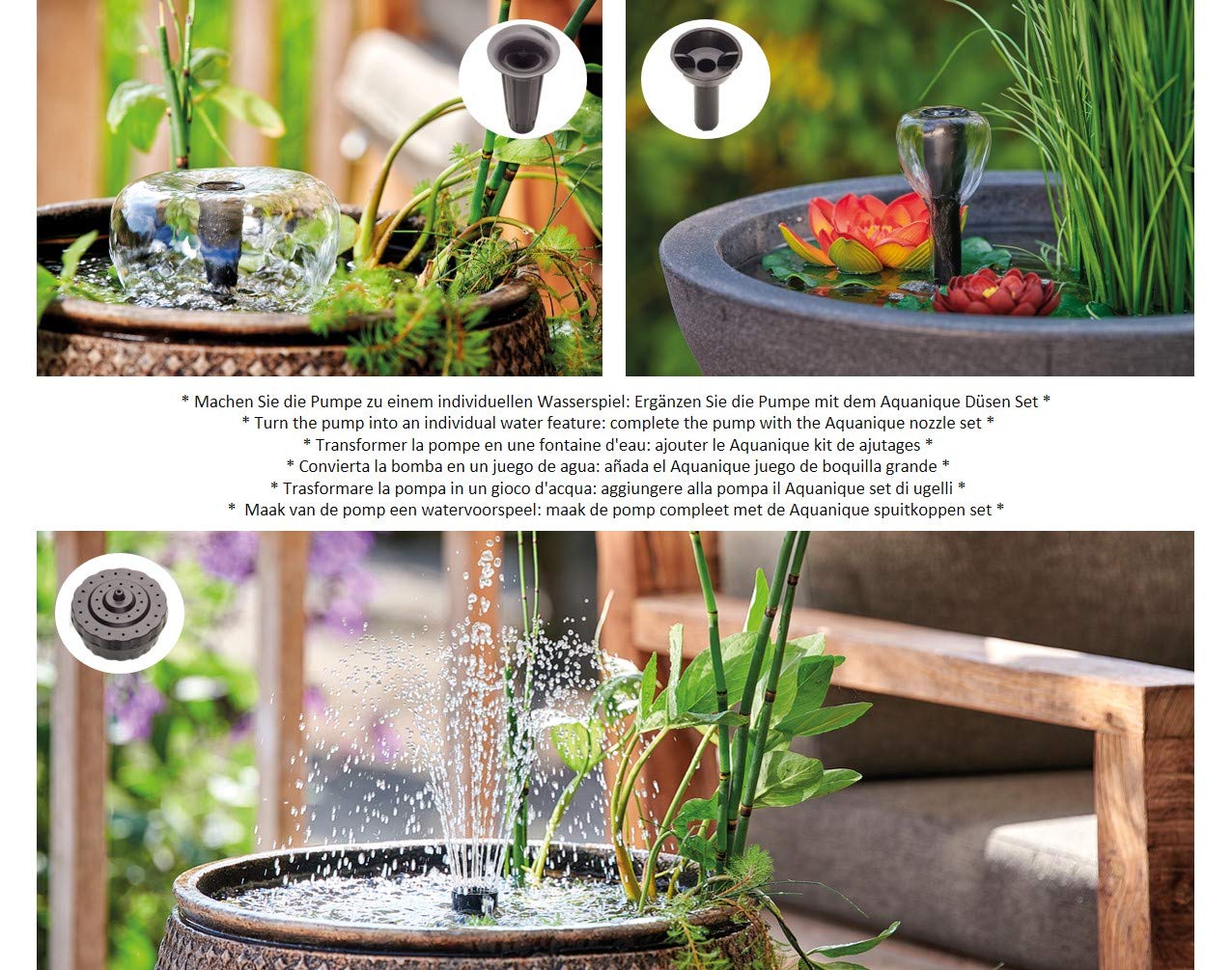 Pompa fontana FP 450i, per interni con cavo da 1,5 m, 420 l/h, pompa per fontana, pompa per acquari