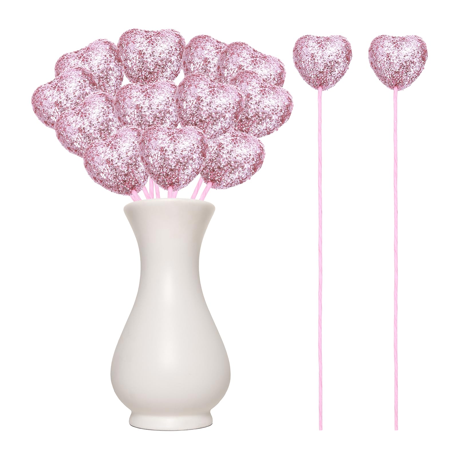 Pics cœur en mousse rose pour combler les espaces vides dans les bouquets de fleurs en vase
