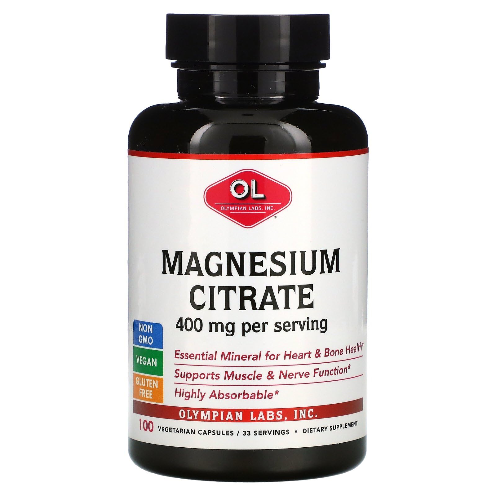 Olympian Labs Magnesium Citrate 400 Milligrams Ules 100 caps