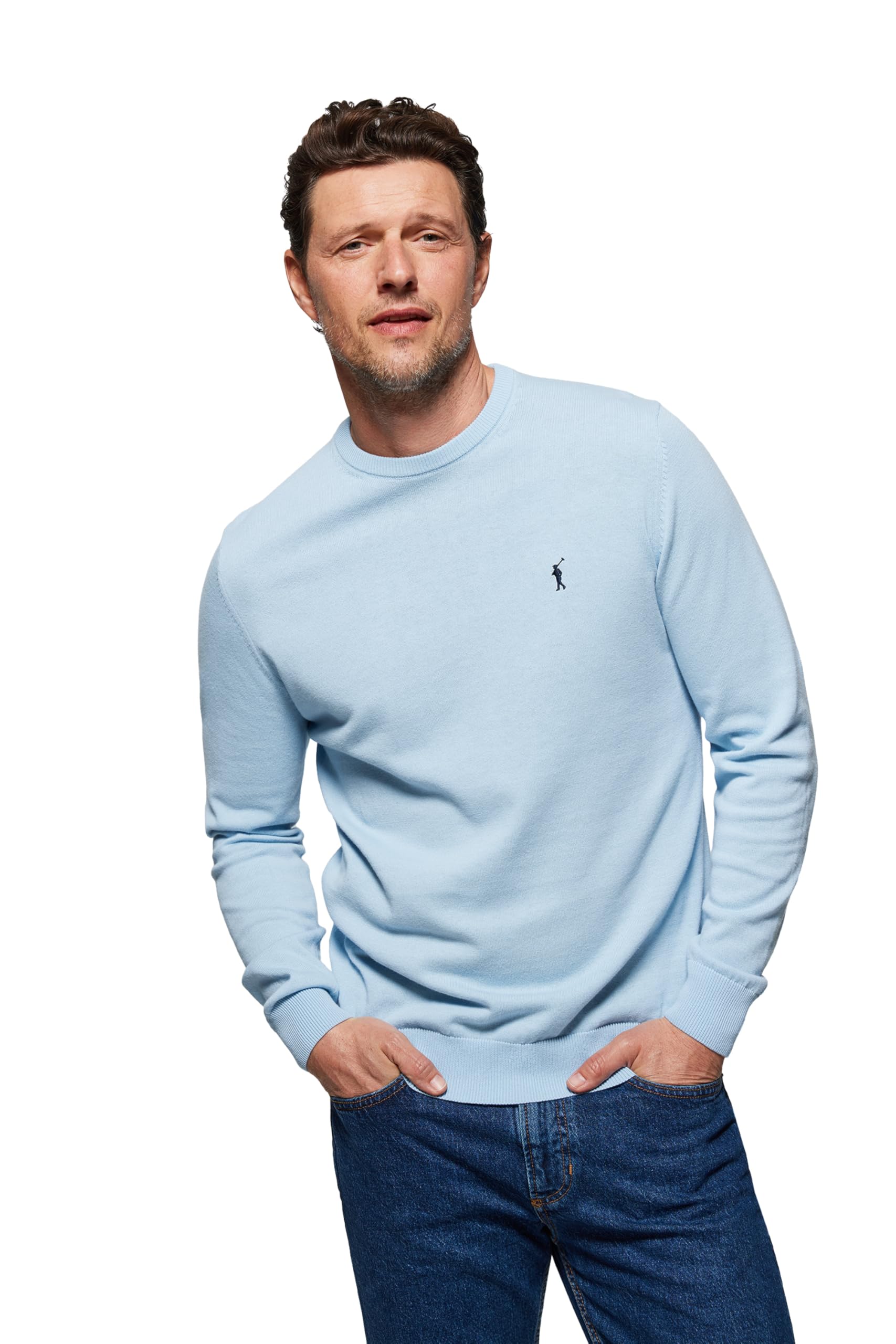 Polo Club Maglione Manica Lunga Uomo Maglioni Girocollo Crew Neck Pullover 100% Cotone