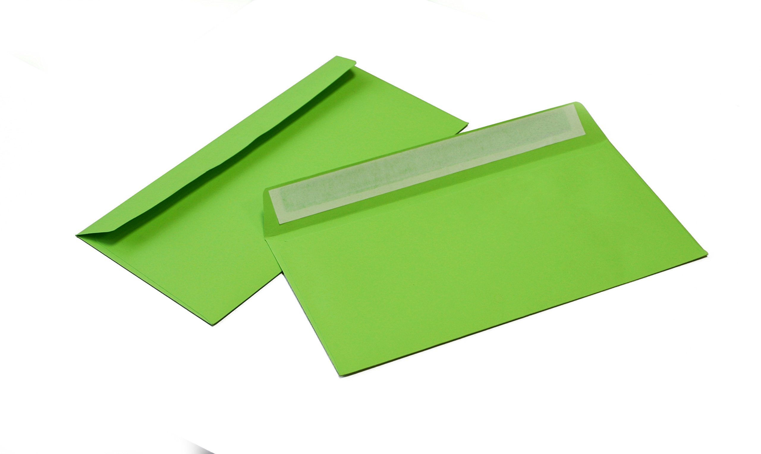 Briefumschläge DIN lang C6/5 114x229 mm grün 120 g/m² ohne Fenster haftklebend (Artikel: 208A) (500)