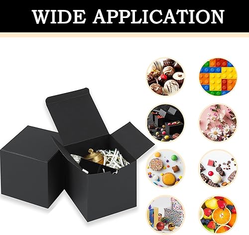 Miniatura 6 de SHIPKEY 10 cajas de regalo doradas con tapas, cajas de regalo de 4 x 4 x 4 pulgadas, cajas cuadradas para cumpleaños, día de Pascua, baby shower y