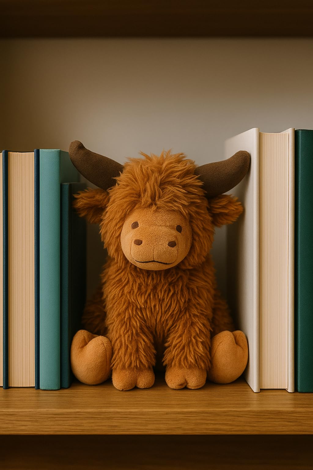 Khevga Türstopper Tier aus Stoff – Hochwertiger Highland Cattle Türhalter, 1 kg schwer, 23 cm hoch, rustikales Design, Türpuffer, Deko für Wohnzimmer, Büro & Kinderzimmer, Braun, robust & standfest