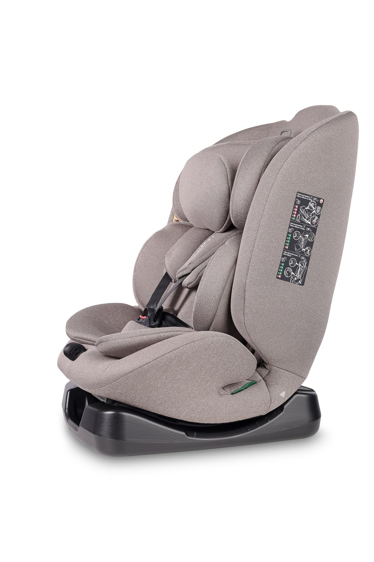 CARETERO - Kindersitz Auto Ohne Isofix - Autositz für Kinder 40-150 cm - Kinderautositz ab Geburt bis zum etwa 12. Lebensjahr - 5-stufige Neigungsverstellung - Mundi i-Size Beige