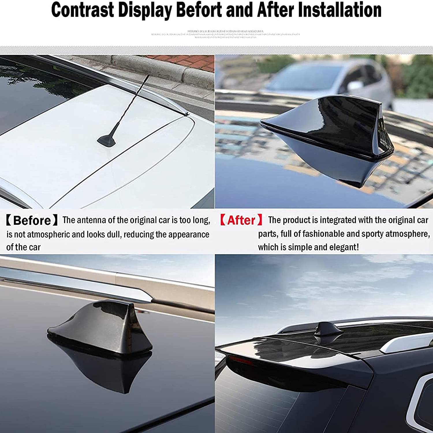 Auto Pinna di Squalo Antenna per Opel Grandland X Insignia Mokka X Signum, Tetto Impermeabile e Antipolvere Stile Pinna Antenna Cover Miglioramento del Segnale Tuning Accessori,Black