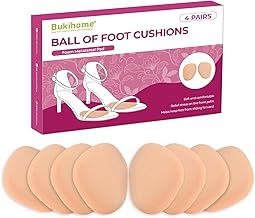 Bukihome Heel Cushion Pads for Women - (4 Pairs) Anti-Slip Metatarsal Pad for High Heels, Sandals, Wedding, Party, Pink Color