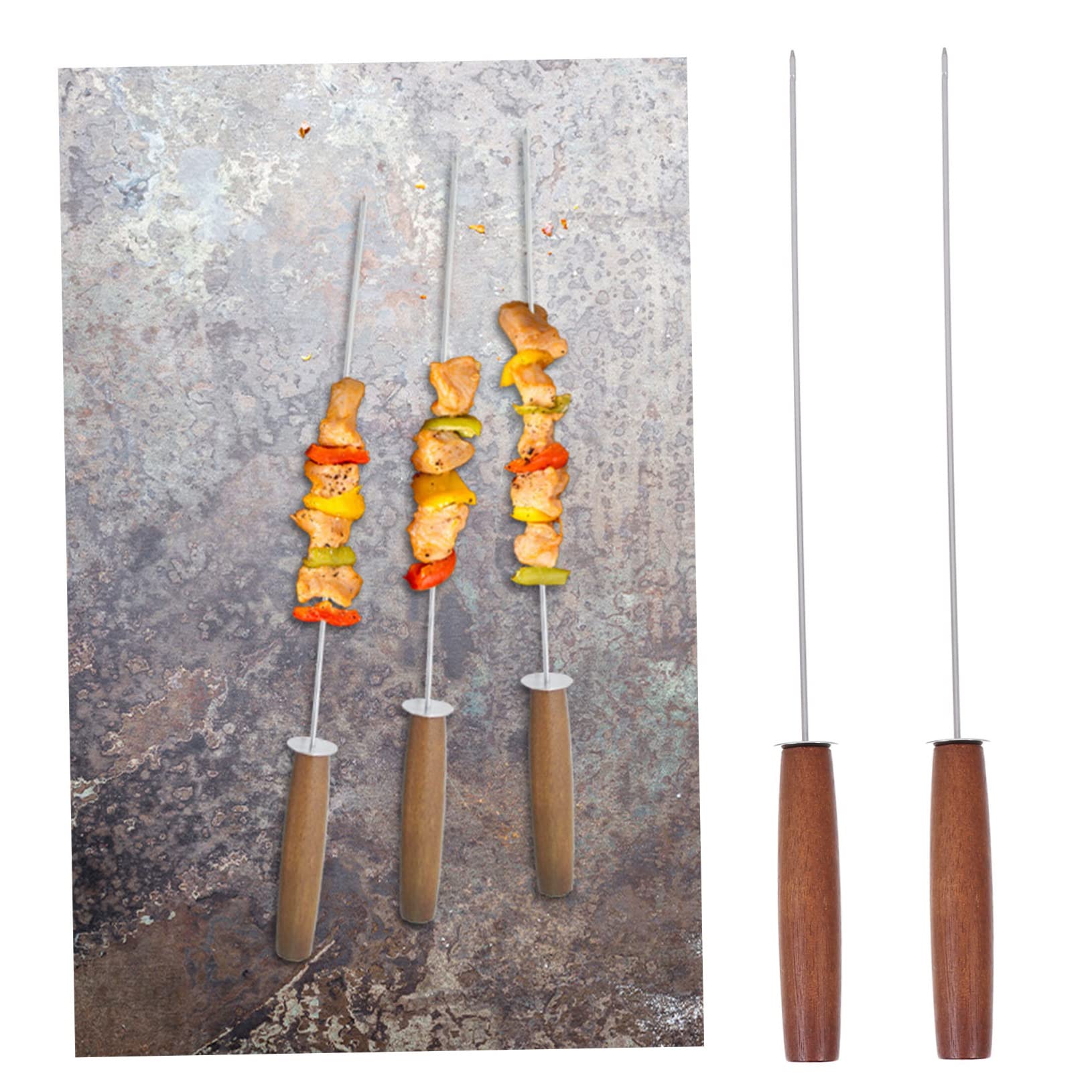 4 pezzi Bastoncini per barbecue Spiedini piatti Aghi per bastoncini per barbecue Spiedini in metallo per Shish Kabob Spiedini per griglia Bastoncini per spiedini in metallo Spiedino per griglia Kit