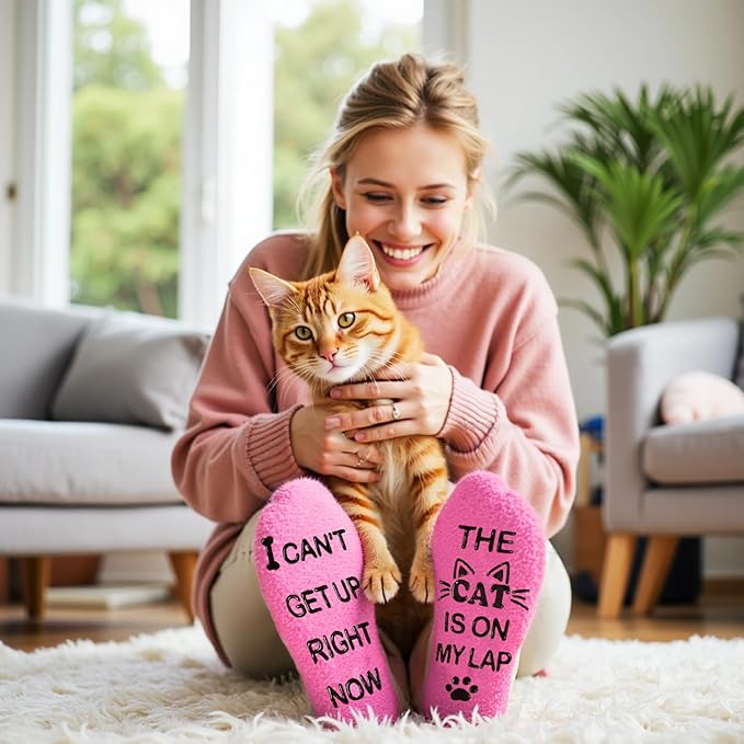 Calcetines divertidos para amantes de gatos miniatura 2