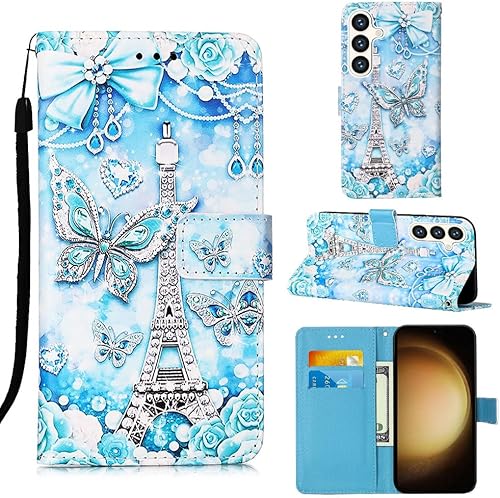 Miniatura 2 de IMEIKONST Funda para Samsung Galaxy S24 Plus, de piel sintética, con tapa, tarjetero con función atril, cierre magnético, cierre magnético, funda