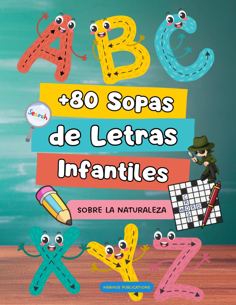 Sopa de Letras para Niños: Naturaleza: 80 Puzzles Divertidos con Soluciones | Animales, Plantas, Paisajes y Más | Juego Educativo Sin Pantallas para Niños de 7 a 12 Años | Letra Grande