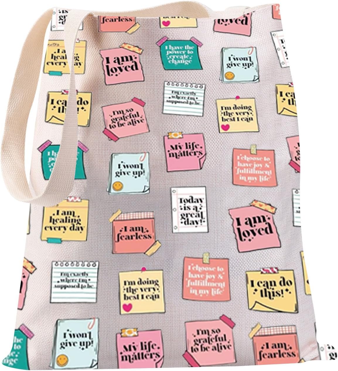 JYTAPP Shopping Bag Mental Health Gifts Motivational Tote Bag Stress Relief Handbags Nurturing Self-Love Bag