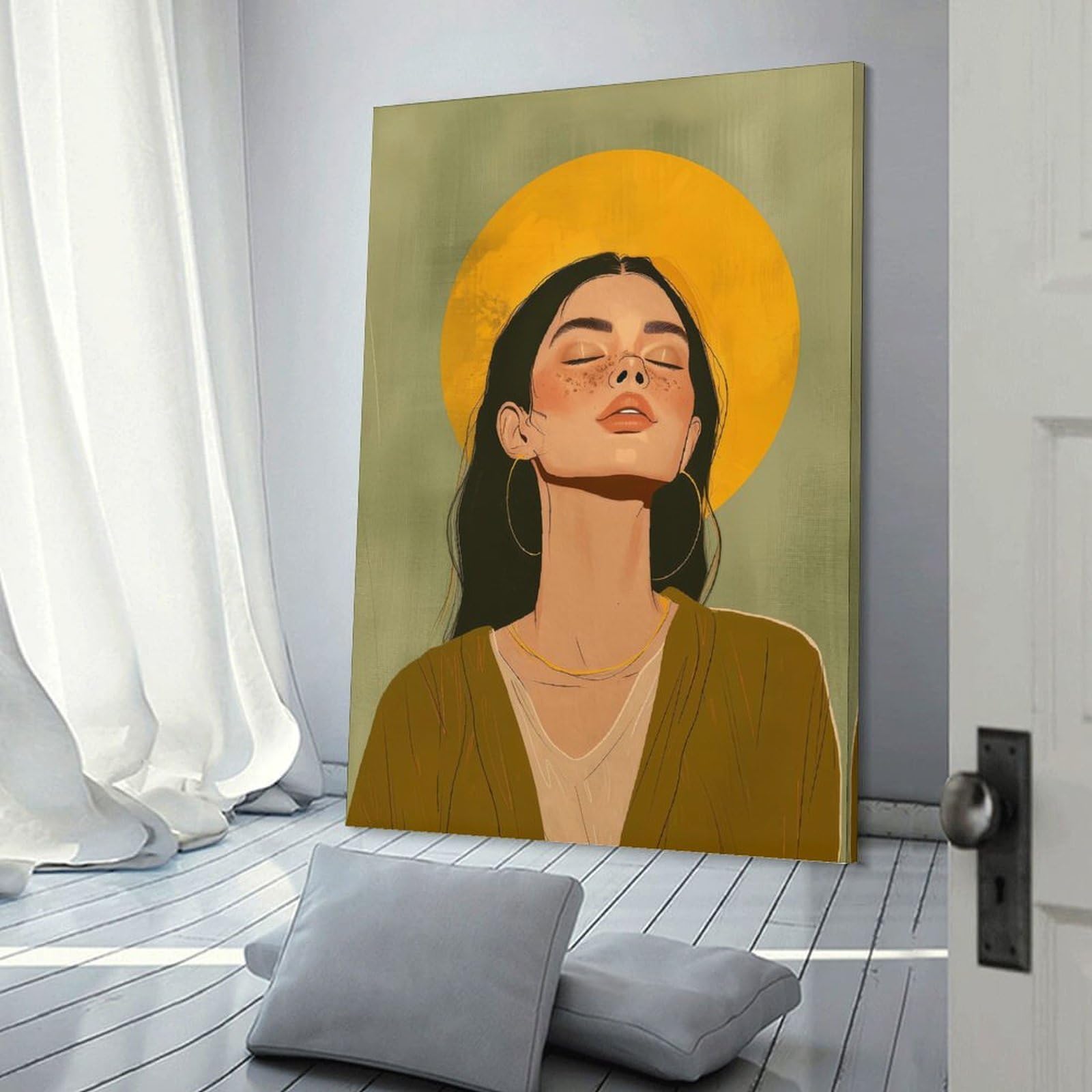 Junmoney Decorative Wall Artwork Sunkissed Aura, 20x30inch(50x75cm), for Lounge, Bedroom Or Personal Spaces, Thoughtful Wall Decor for Art Lovers