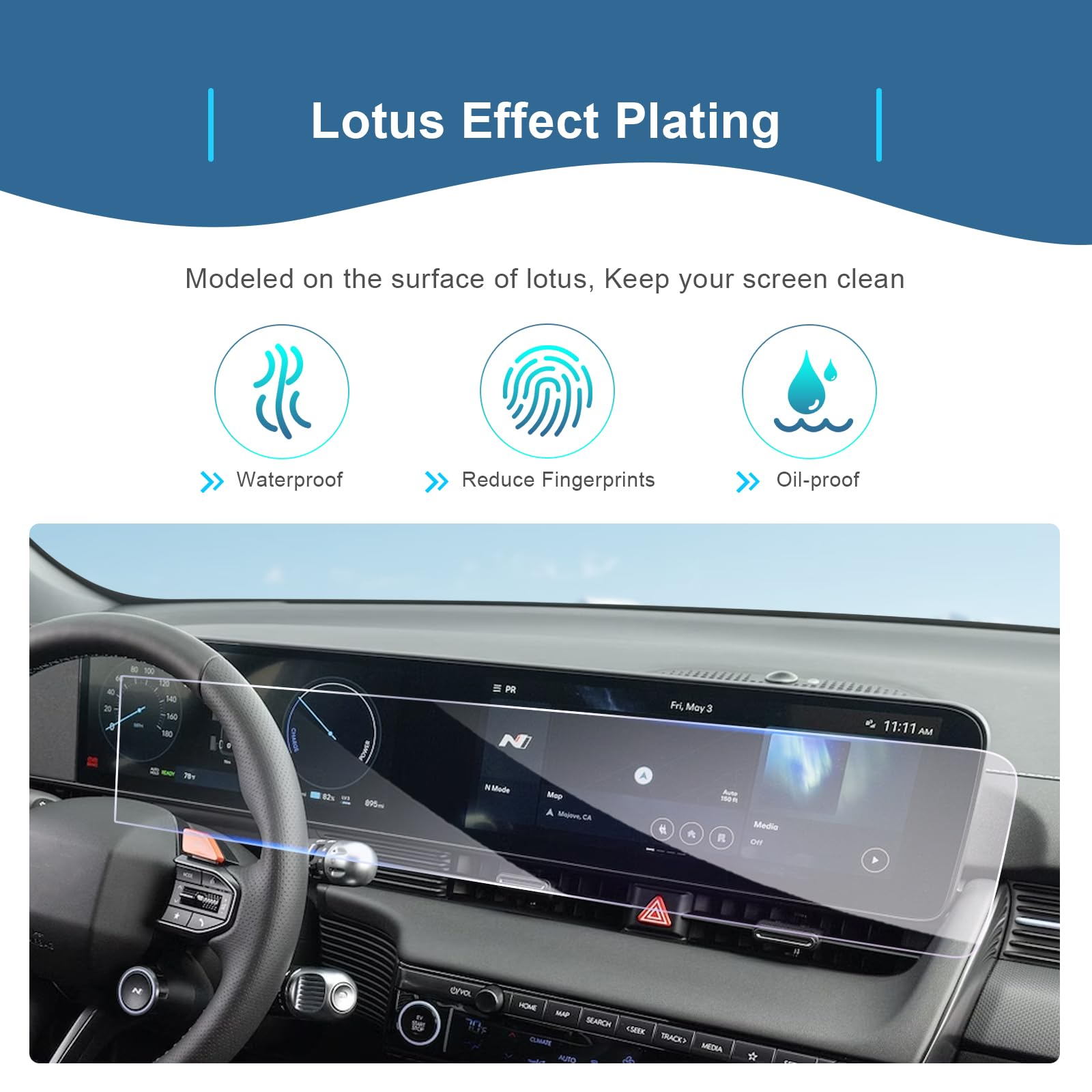 GAFAT Compatible con Hyundai Ioniq 5 Facelift 2025 2026 2027 Navigation Protector de Pantalla, Ioniq 5 2025 Ioniq 5N N Line Navigation + Cockpit Protector de Vidrio Templado, 9H Antiarañazos