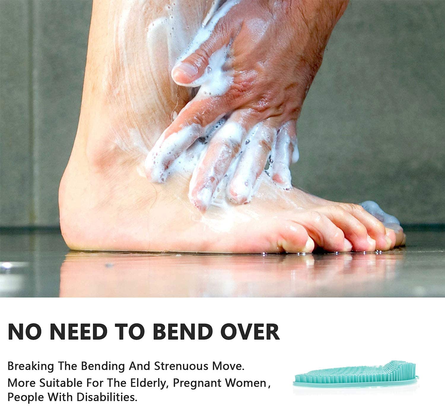 Kixre Shower Foot Cleaner Scrubber Massager, Foot Pain Tired Feet Relaxing Acupressure Mat for Shower Floor with Non-Slip Suction Cups, Increase Circulation, Exfoliation