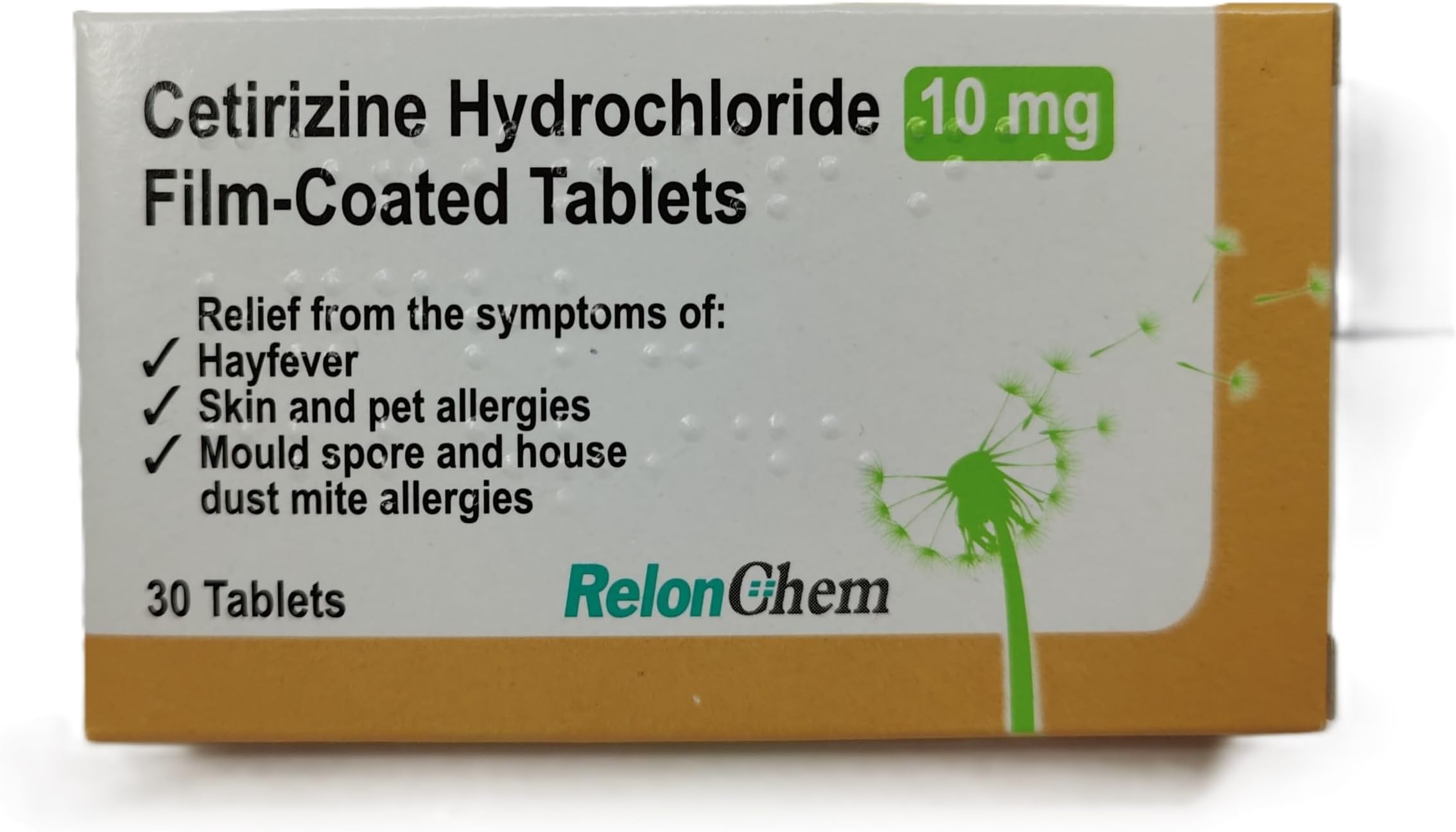 Hayfever Allergy Relief Cetirizine 10mg 30 Tablets