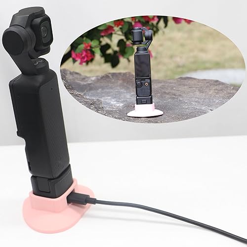 Miniatura 5 de PCTC Osmo Pocket 3 - Soporte de escritorio antideslizante de silicona + 4 unidades de protector de lente de vidrio templado, kit de accesorios solo