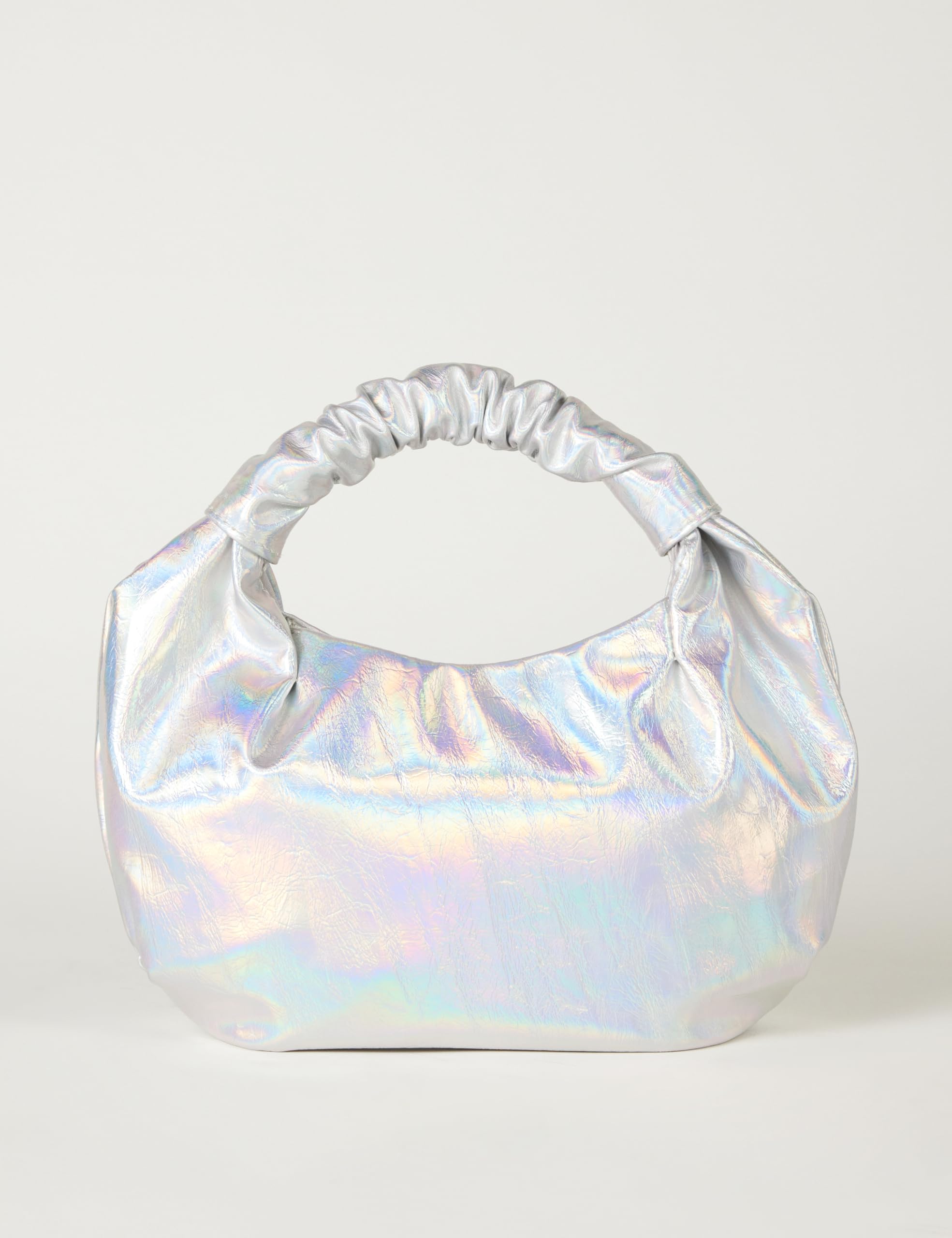 The Drop Women's Addison Soft Volume Top-Handle Bag | Soft Volume: One Size Silver Iridescent