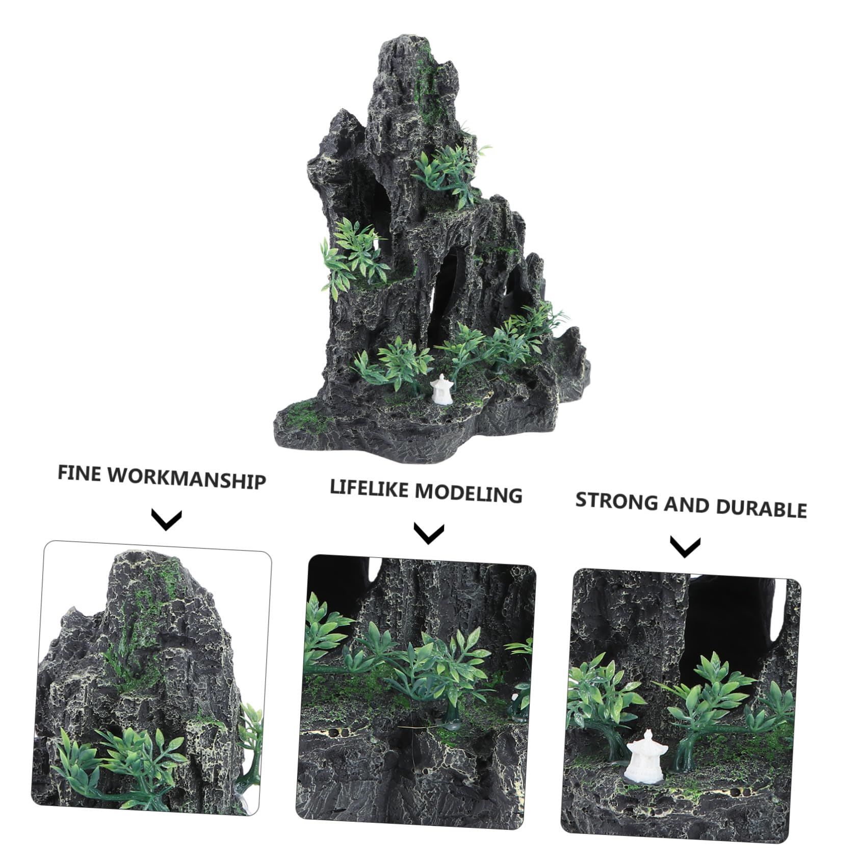 minkissy decoración de plantas rocas artificiales decoraciones de plantas adorno de acuario montaña pecera deriva madera decoraciones de acuario cueva acuario pico decoración manualidades decorar