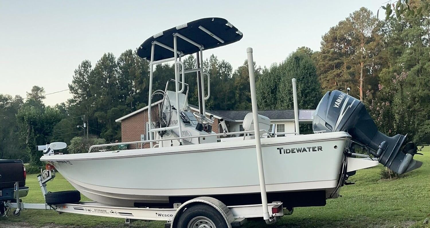 lawai'a Dolphin Pro Heavy Duty Boat T-Top, Foldable Aluminum Fishing Tower for Center Console Up to 43 in Wide