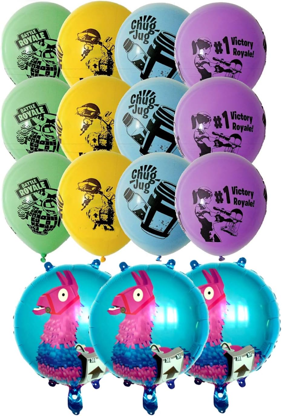 Gaming Birthday Party Balloons 15pcs - 12 Latex and 3 Foil Balloons Video Game Party Supplies - Kids Gamer Decorations