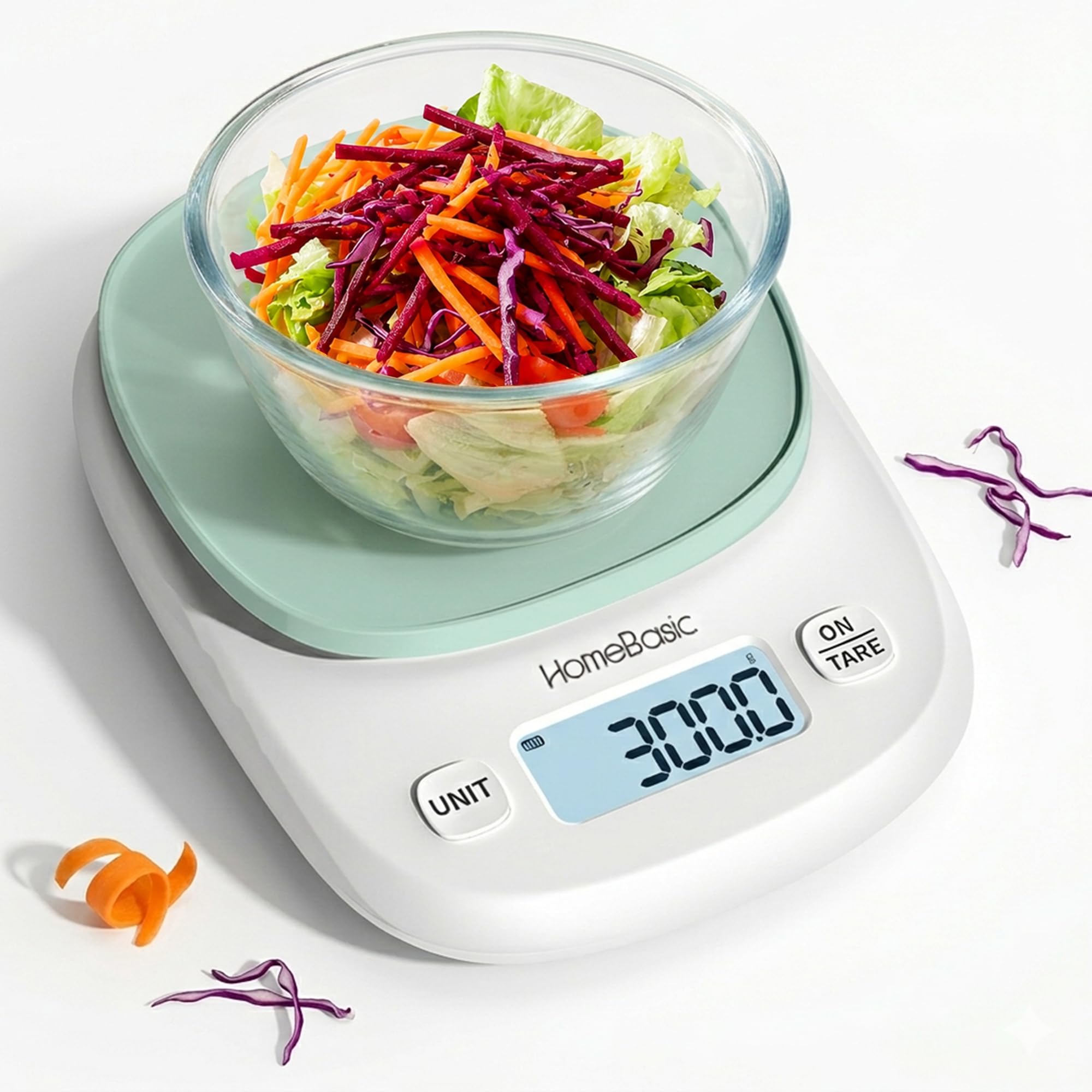 HOMEBASIC Digital Kitchen Weighing Scale 5Kg, High-Precision 0.1g Accuracy | LCD Display, Tare Function, Multi-Units (g, oz, lb, ml) Portable Weight Machine Food Scale for Cooking Baking Diet (Green)-image-15