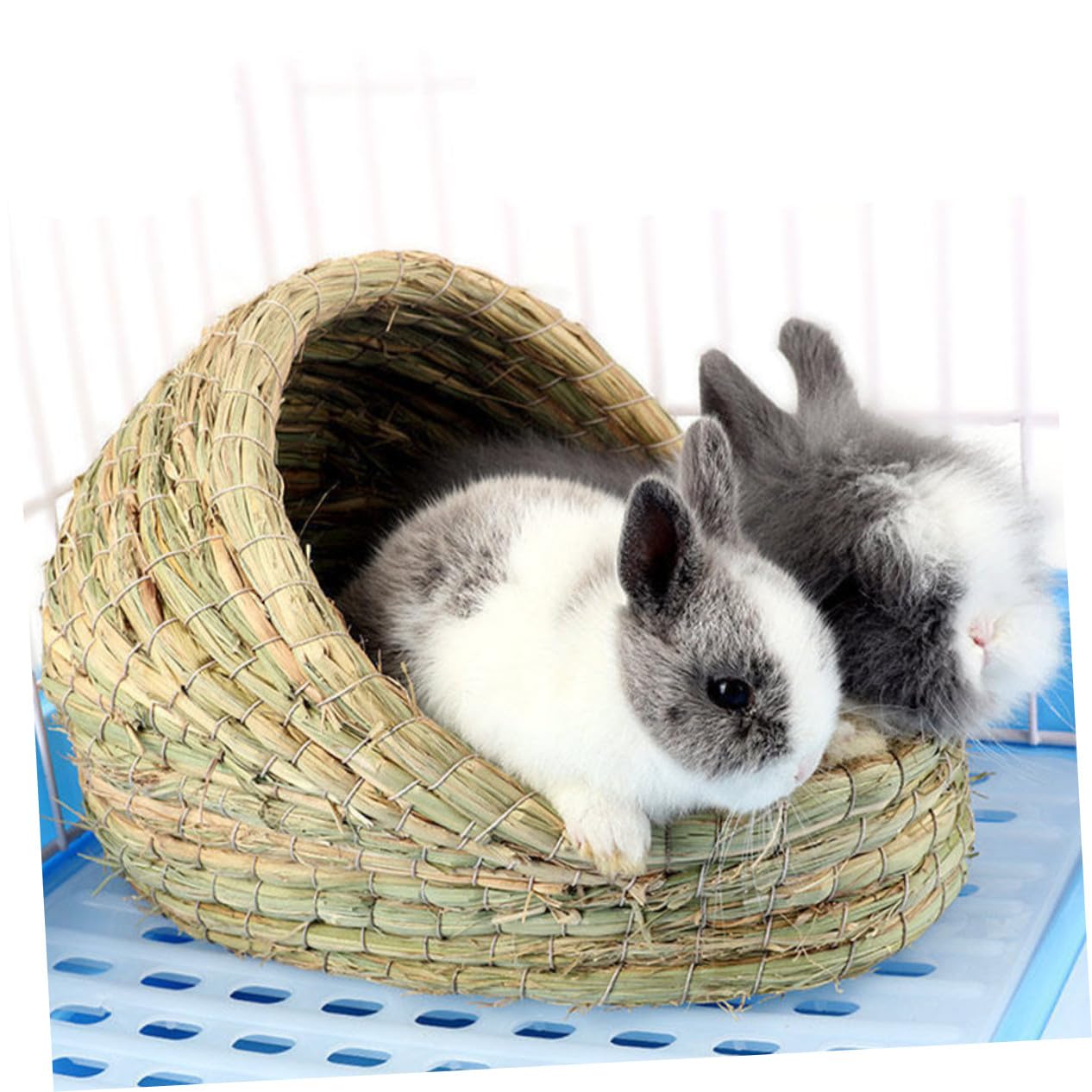 Hamsterversteck aus Stroh, Gewebtes Kleintierhaus, Grün
