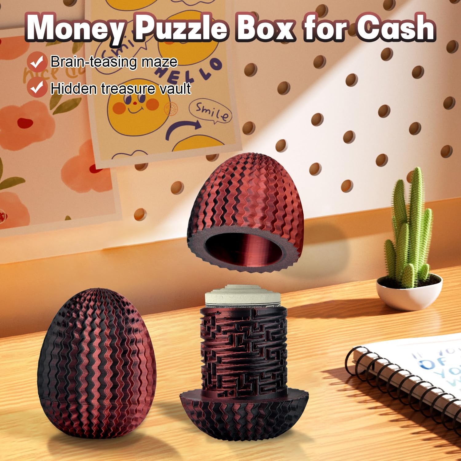 Mystery Egg Puzzle Box Easter Gifts, Mystery Box Easter Eggs Decorations for Cash, 3D Money Puzzle Box Annoying Gift Box with Hidden Compartment for Adults & Kids, Birthdays Presents - Image 4