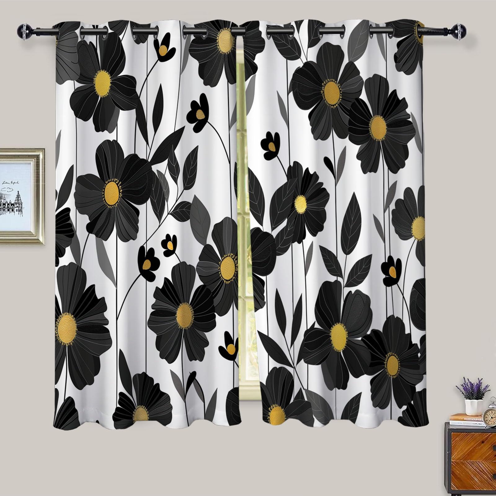 Rideau Occultant Haut de Gamme à Motifs Floraux 140x240