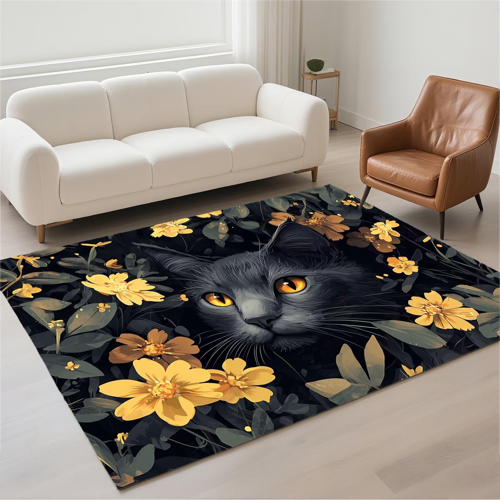Tapis salon imperméable grand tapis lavable moderne 120x180cm