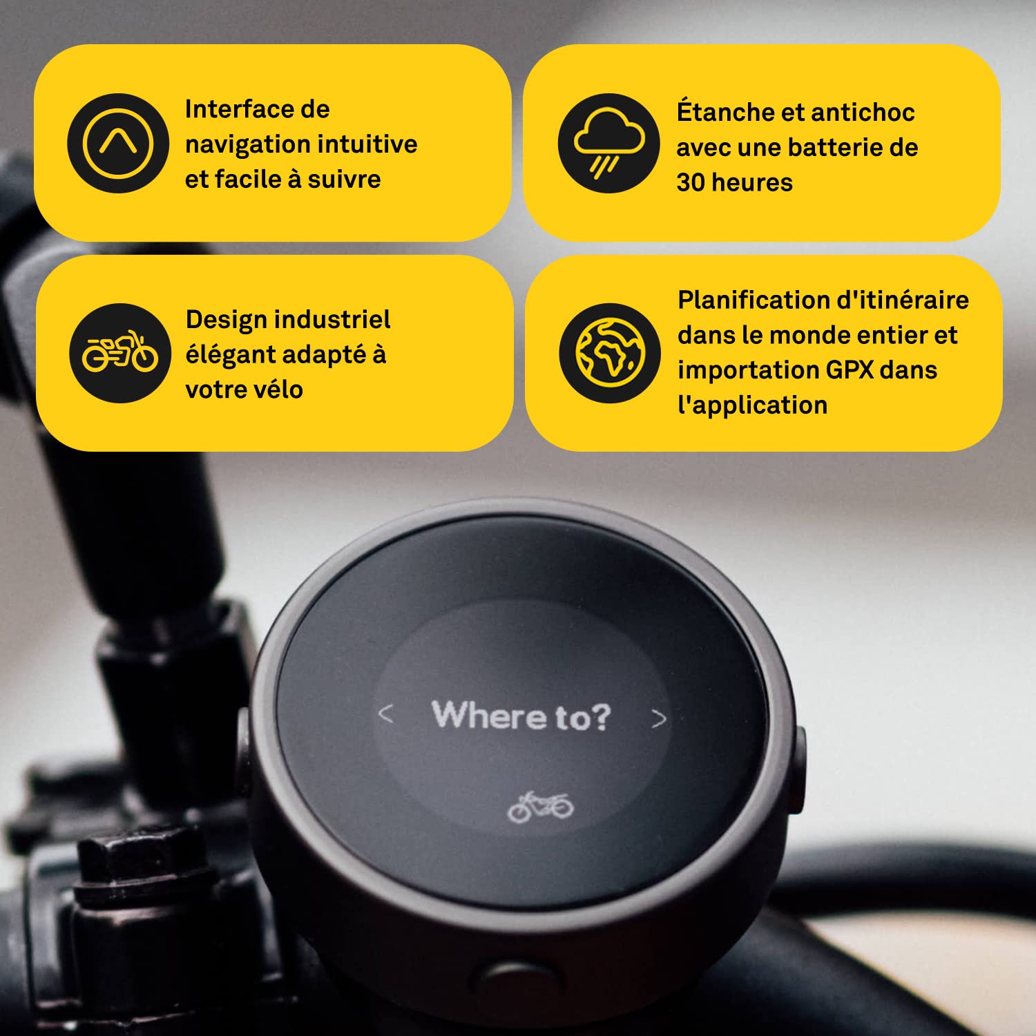Beeline Moto Gunmetal - GPS Moto/Scooter - résistant aux intempéries - Charge Rapide - 30 Heures d'utilisation