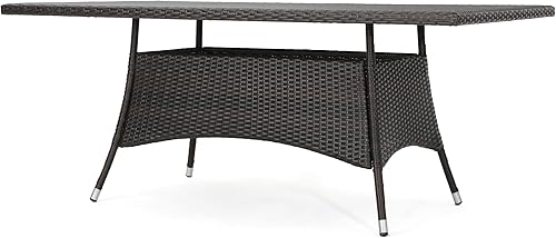 Christopher Knight Home Corsica - Mesa de comedor rectangular de polietileno, multicolor 69.25 pulgadas de largo x 38.00 pulgadas de ancho x 28.50