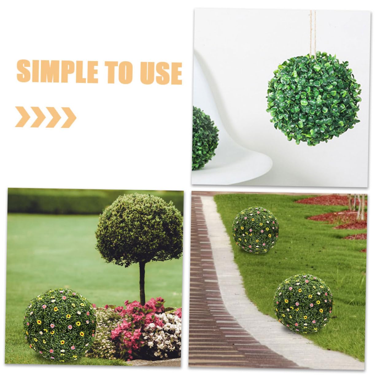 Ciieeo Cage de Support pour Boules Topiaires Artificielles 3pcs en Plastique Vert, Facile à Utiliser et Fiable pour Décoration Maison et Jardin