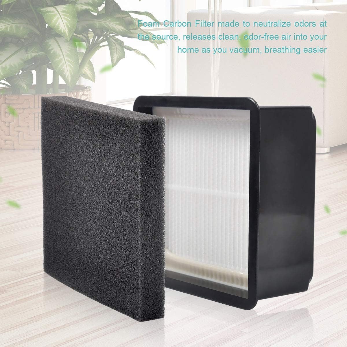 KEEPOW 2 Set F66 HEPA and Foam Filter for Dirt Devil UD70010 UD70110CDI UD70110CDI UD70105 Uprights Vacuum, Part# 304708001