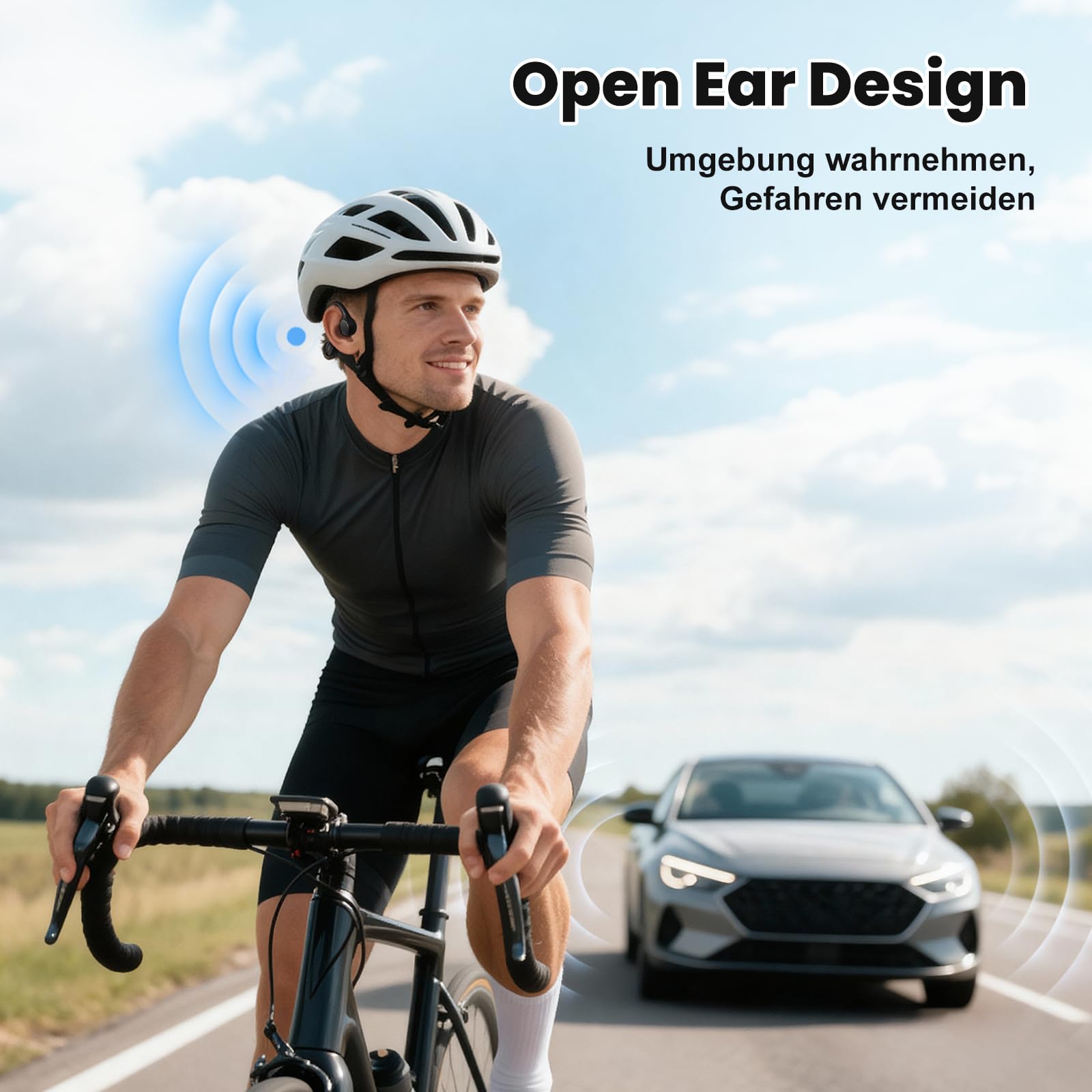 MANKIW Knochenschall Kopfhörer Bluetooth 6.0, Open Ear Sportkopfhörer, Typ-C Schnellladung, IPX5 Wasserdicht Bone Conduction Headphones für Laufen, Fitness, Autofahren