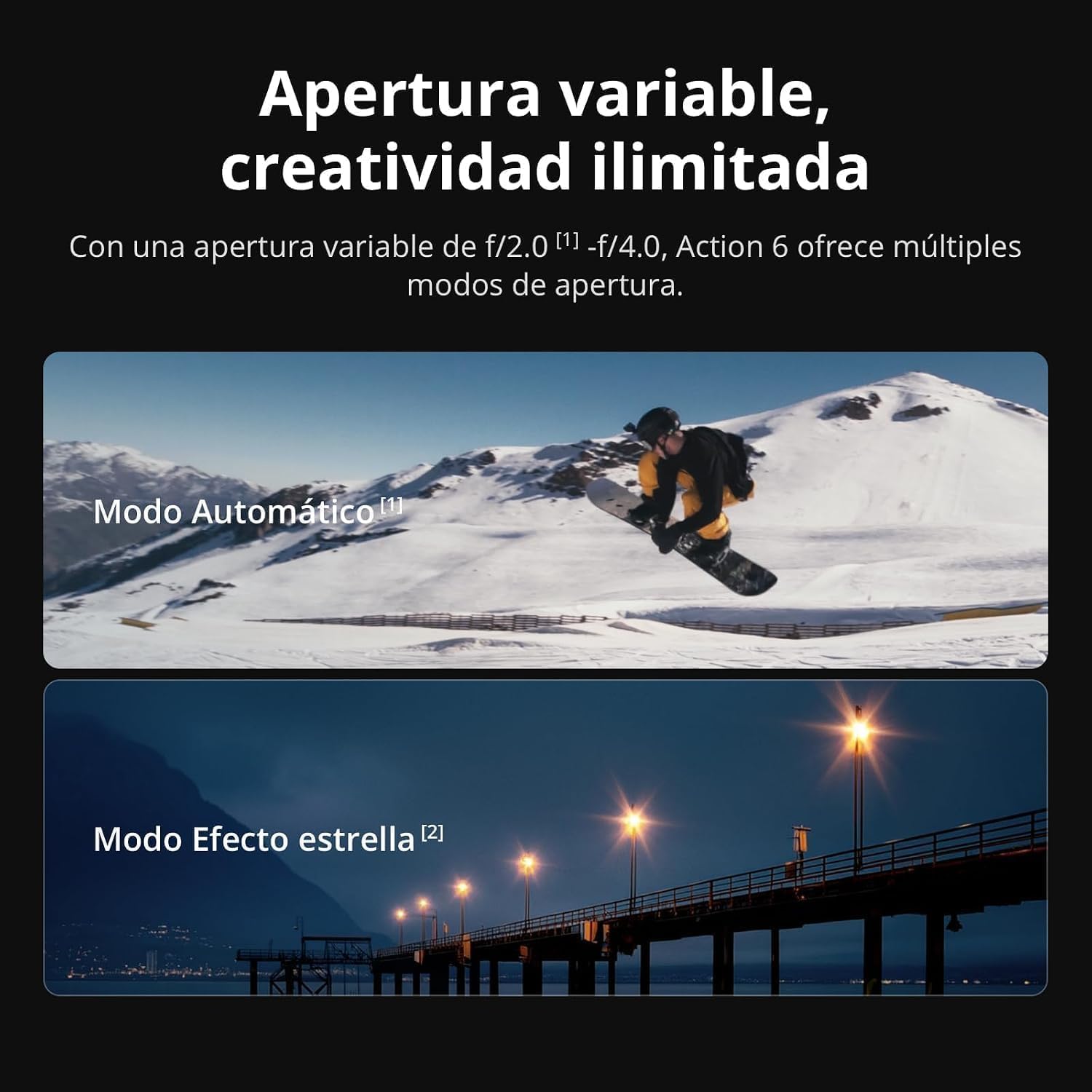 DJI Osmo Action 6 Cámara de Acción 4K HDR, Pantalla Dual, Impermeable 16m, Estabilización Rocksteady, Ideal para Surf, Ciclismo, Senderismo, Viajes, Deportes Extremos y Grabación Vlogs al Aire Libre