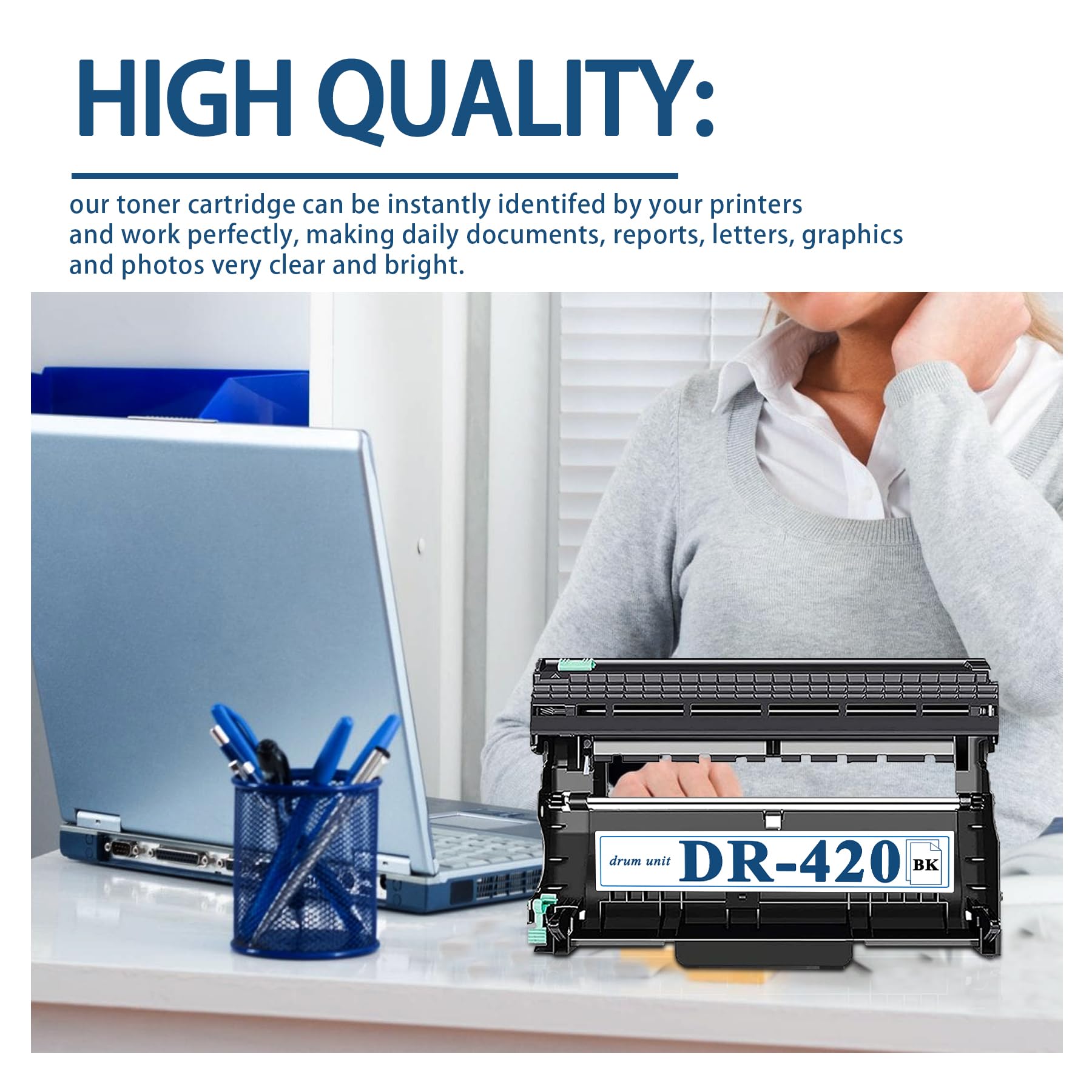 Unità Batteria 10 Pezzi DR420 Compatibile Per Brother HL-2220 - Foto 11