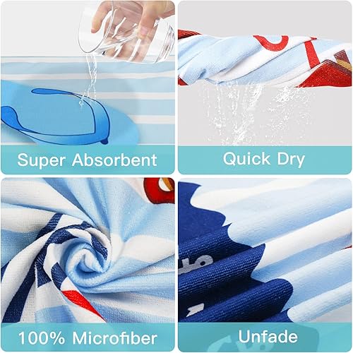 Miniatura 2 de Toalla de playa de microfibra de 72 x 36 pulgadas, extra grande, sin arena, absorbente, toalla personalizada para piscina, natación, artículos