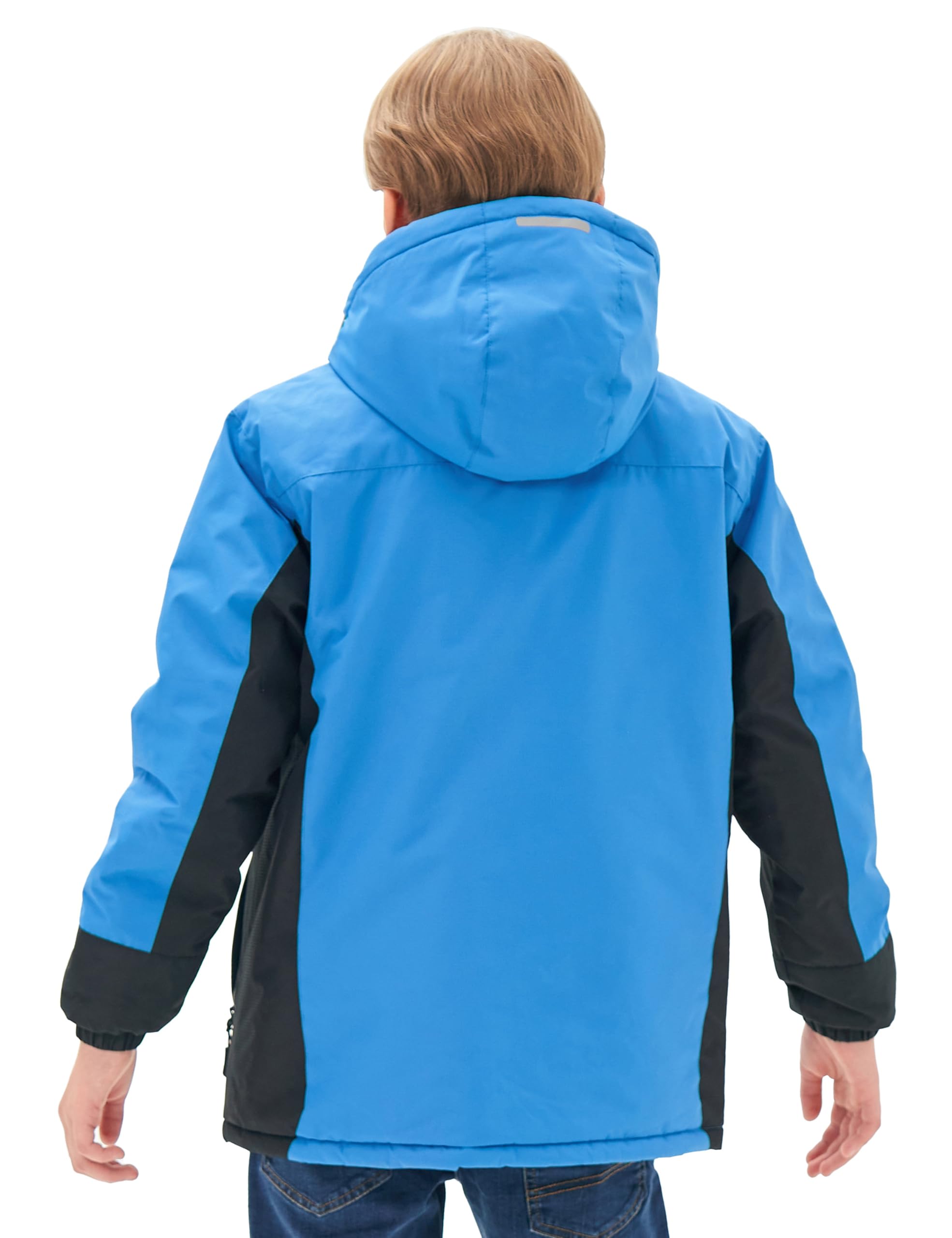 MoFiz Veste de Ski Garçon Hiver Chaud Manteau de Neige Imperméable de Montagne en Polaire Coupe-Vent Enfants Blouson avec Capuche Amovible 6-16 Ans