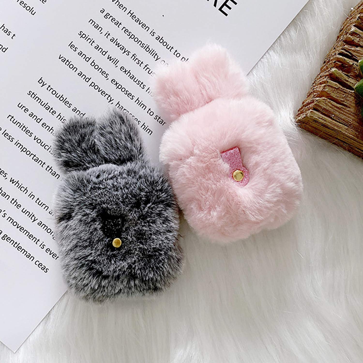 Amazon.com: Guppy Compatible with AirPods Furry Bunny Case