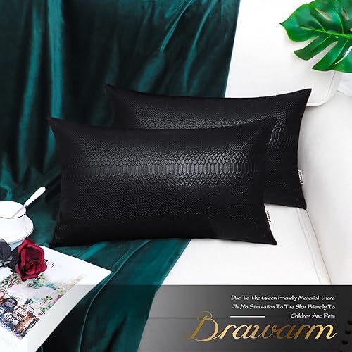 Miniatura 296 de BRAWARM Fundas de almohada de piel sintética de 16 x 16 pulgadas, paquete de 2 fundas de almohada de cuero plateado, almohadas decorativas de piel