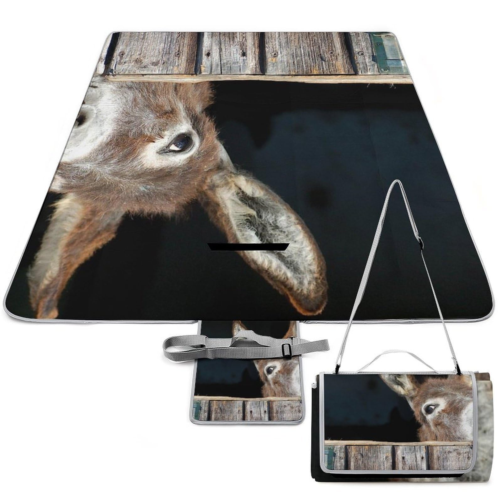 Couverture de pique-nique pour parc et plage tapis de camping étanche Funny Donkey