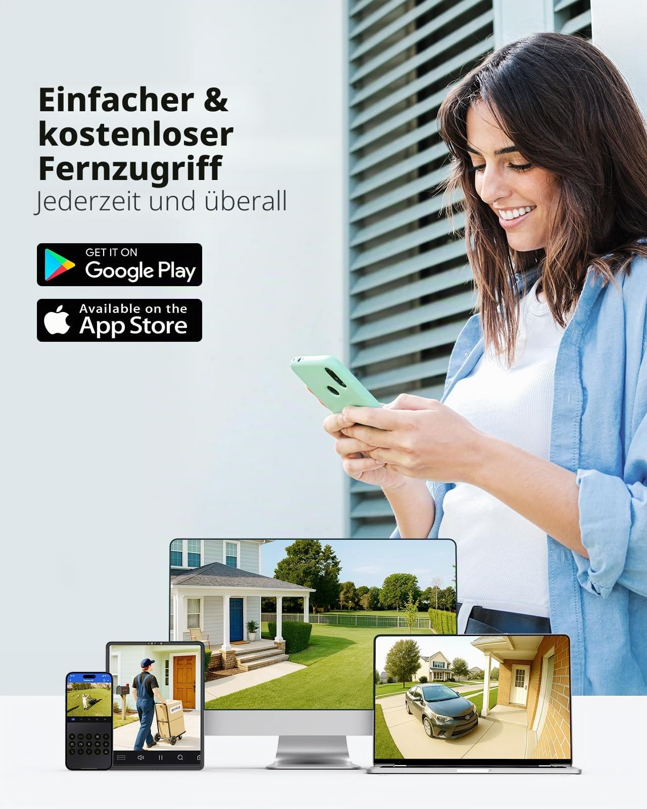 ANNKE 3K/5MP Lite AI 8 Kanal DVR mit 2TB HDD für 24/7 Aufzeichnung, 4X 3K Kabelgebundene Kameras mit Zwei-Wege-Audio und Farb-Nachtsicht, Sicherheitssystem, E-Mail-Benachrichtigung mit Bildern