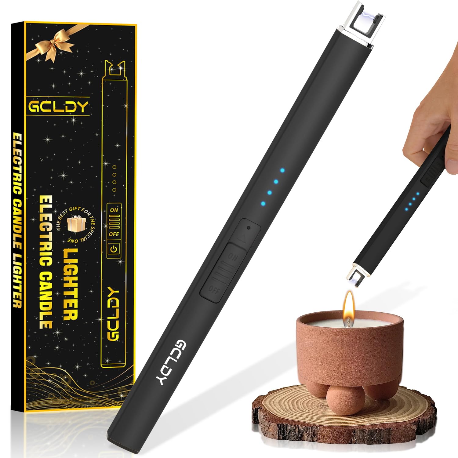 Electric Candle Lighter Gifts for Her Him USB Arc Rechargeable Windproof Long Lighter for Candle Best Stocking Stuffers