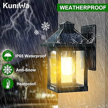 Amazon.com: Kuniwa 2 Pack Solar Wall Lantern Lights Outdoor