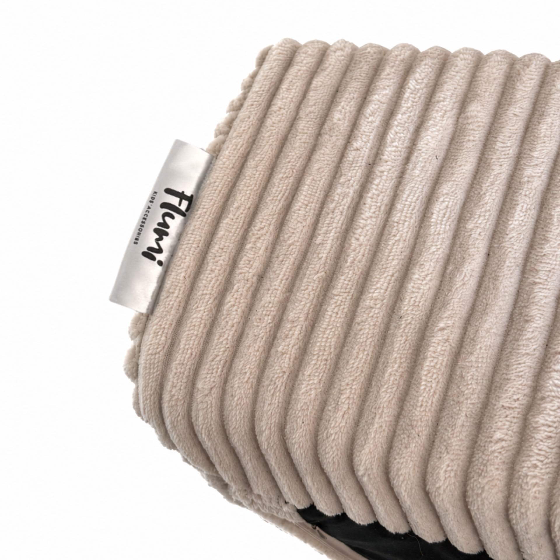 Flumi Hüpfpolster mit Namen, weiches Bodenkissen mit Cordbezug, Indoor Bewegungsmatte für Kinder, 110 x 71 x 15,5 cm (Beige)
