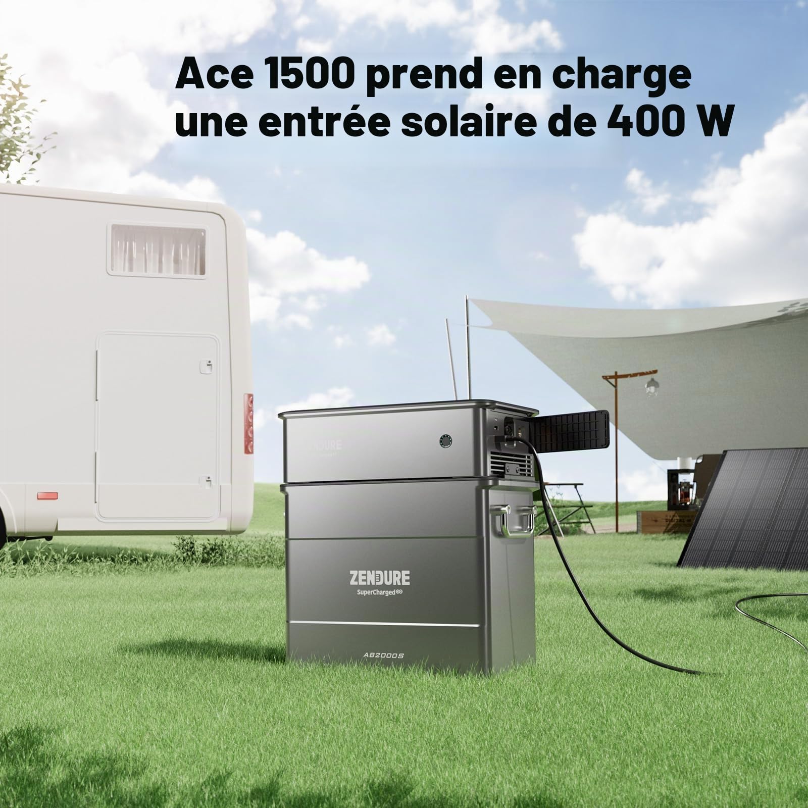 Zendure SolarFlow Ace 1500, entrée solaire 400 W, module AC Plug and Play hors réseau, compatible avec batterie série AB, convient pour les urgences en cas de panne de courant, camping, utilisation en