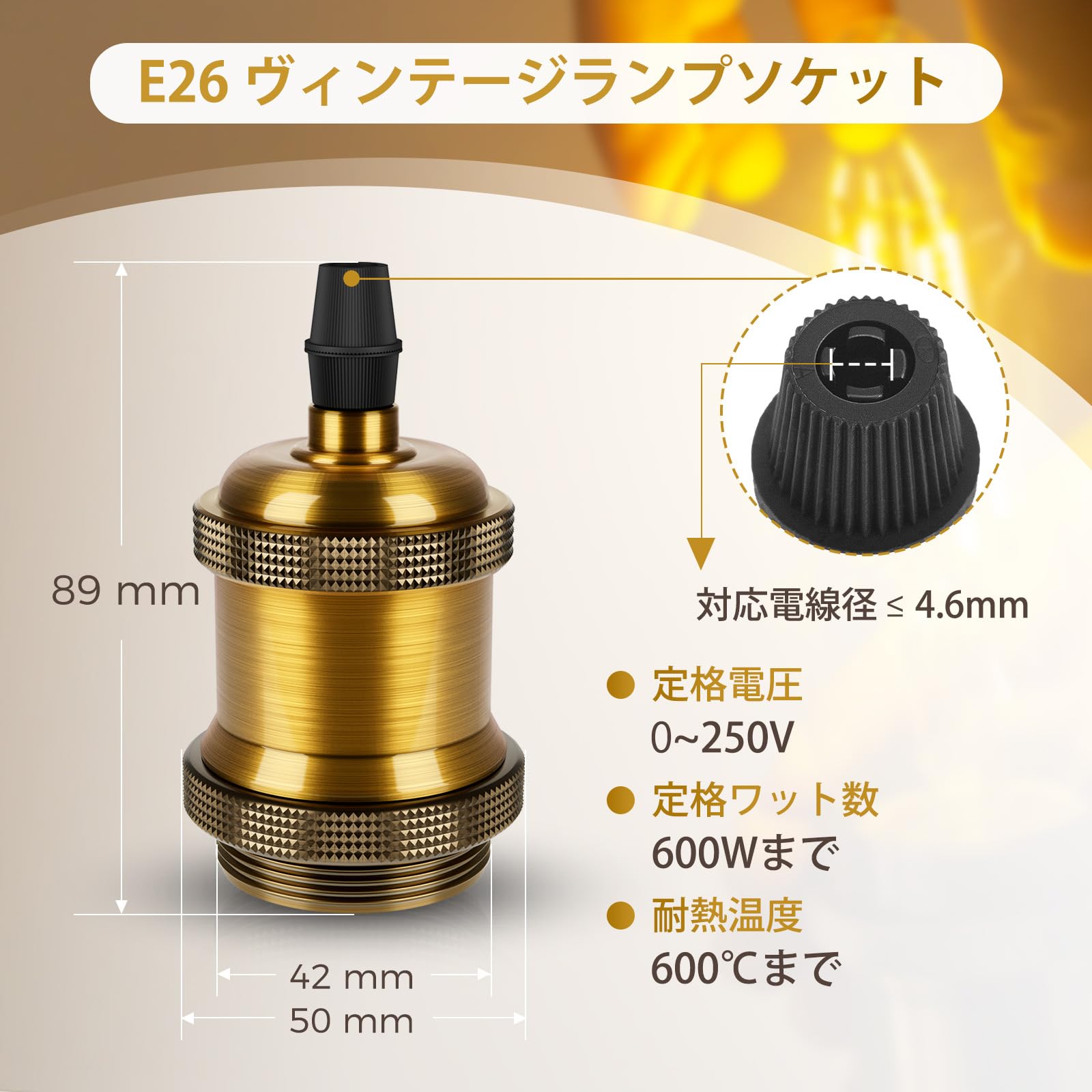 Amazon.co.jp: DiCUNO E26口金対応 アンティーク ランプソケット