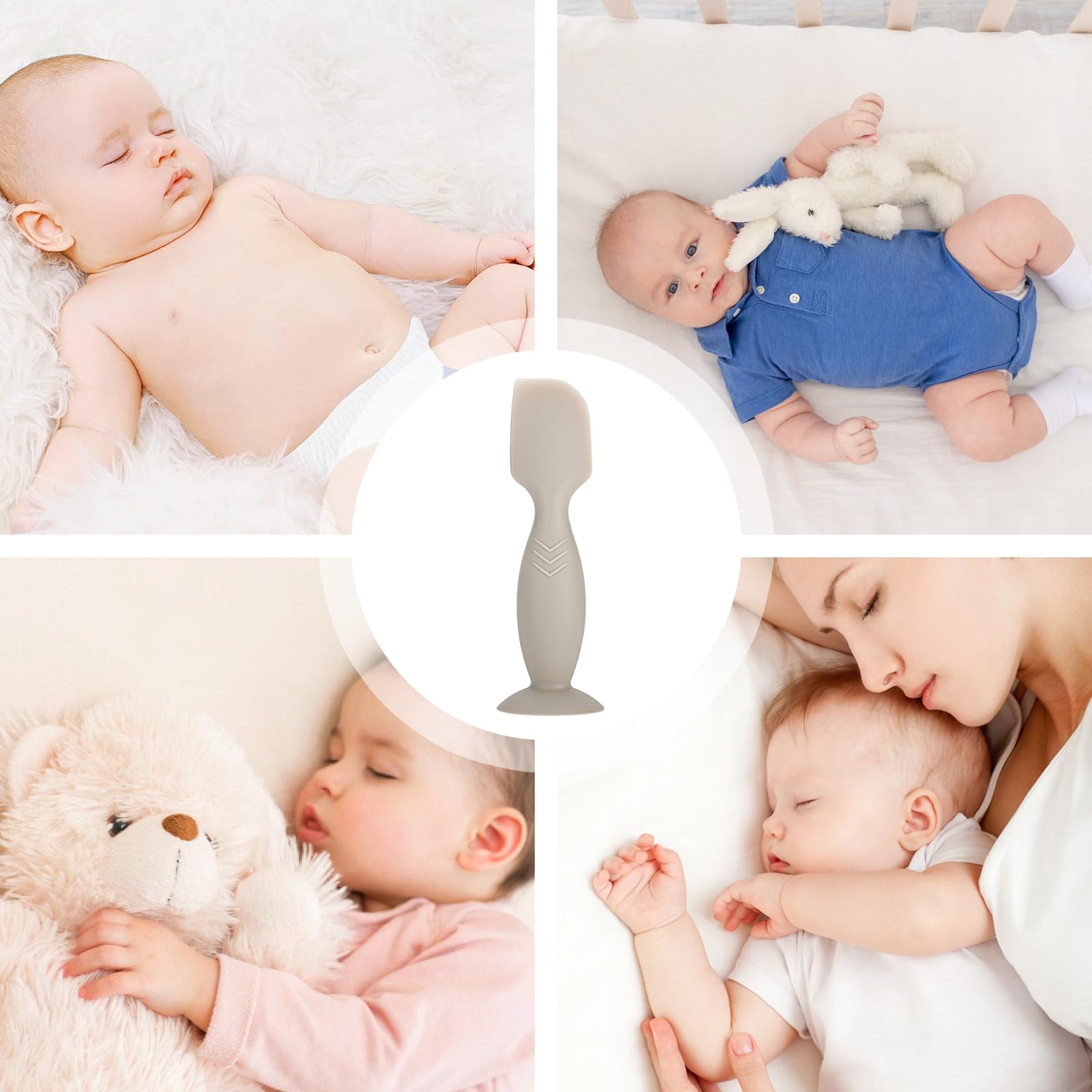 Spatule à crème pour couches de bébé | Spatule à crème pour les fesses de bébé | Avec base ventouse | Spatule pour pâte à fesses de bébé